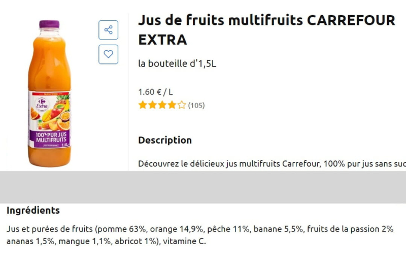 Multifruit juices are not really what you think, the name is often misleading