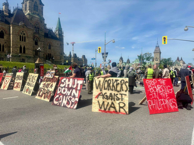 Major demonstrations in Ottawa for an end to arms exports to Israel