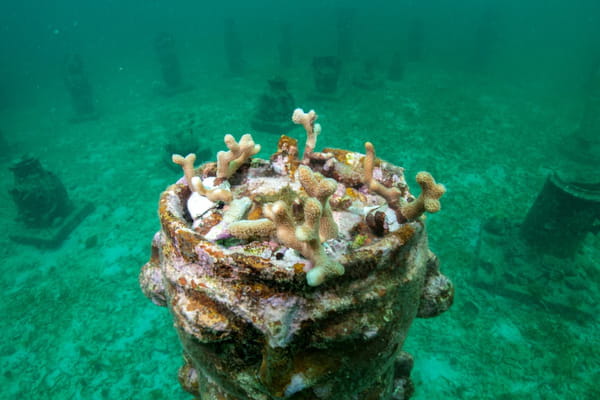 In Colombia, a strange underwater museum to protect the corals of the Caribbean
