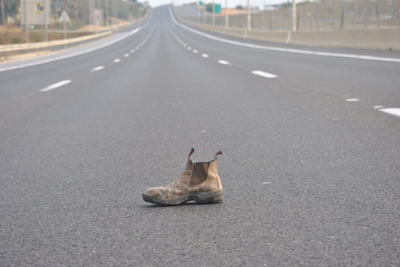 Why are we often finding orphaned shoes on the highway ?