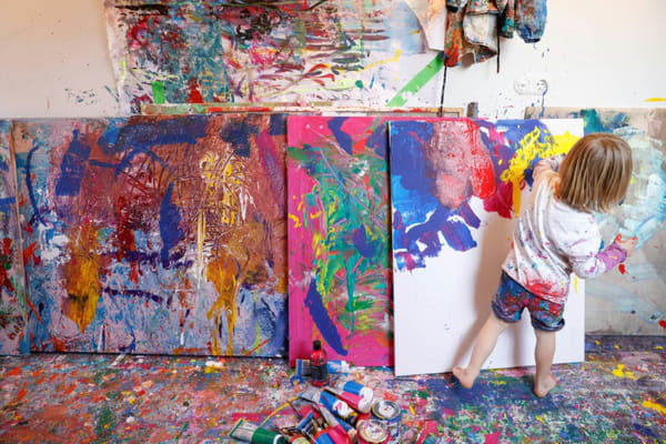 Germany: Laurent, 3 years old and already a successful painter