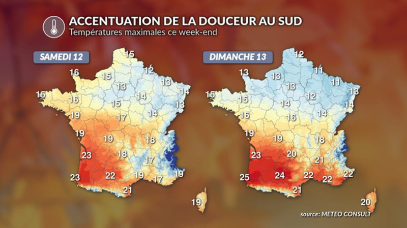 Weather: up to 25 degrees in these departments, depression for the others