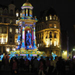 Jacobins act 4, the fountain in polychrome mode on the Place des Jacobins