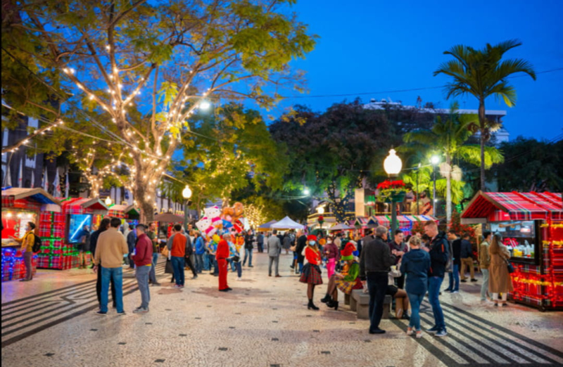 This Christmas market is unique in Europe, it is 20 degrees and the illuminated village is sublime