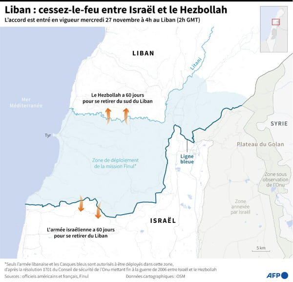 Lebanese army deploys troops and armored vehicles in the south, following the ceasefire between Israel and Hezbollah