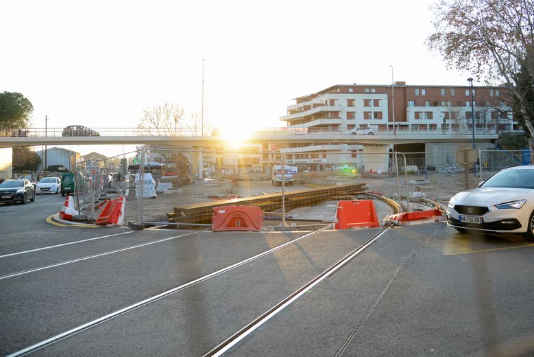 FILE. Line 5 works: laying the rails, running tests... what remains to be done one year before the tramway is put into service in Montpellier