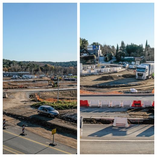 Line 5 construction site: progress on Girac and Gennevaux interchange car parks to the north and west of Montpellier