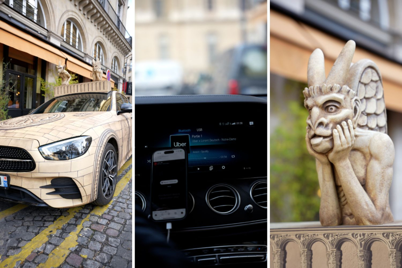 We boarded the special Uber for the reopening of Notre-Dame de Paris