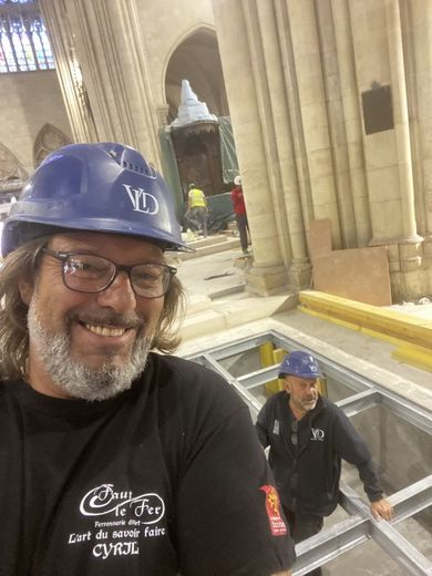 "The renovation of Notre-Dame ? Without hesitation the most significant project of my career!", analyses the ironworker from Gard, Cyril Théophile