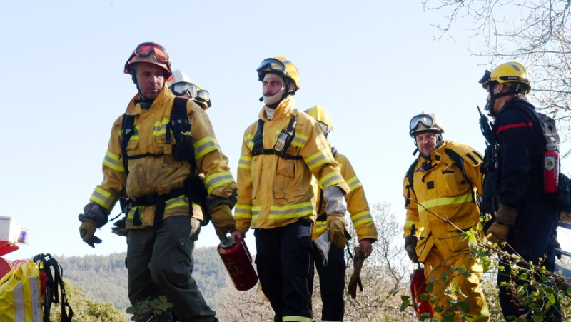 Controlled burning operation: these firefighters from SDIS 34 who direct winter fires to prevent summer fires