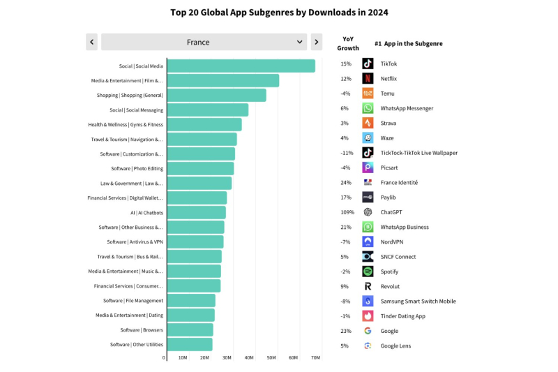 Despite the storms, TikTok stands out as the most downloaded app in France