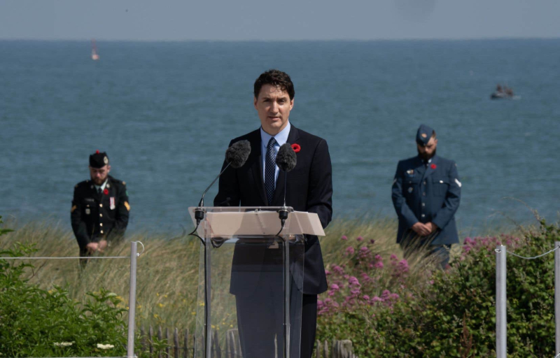 “Democracy is still under threat today,” declares Justin Trudeau