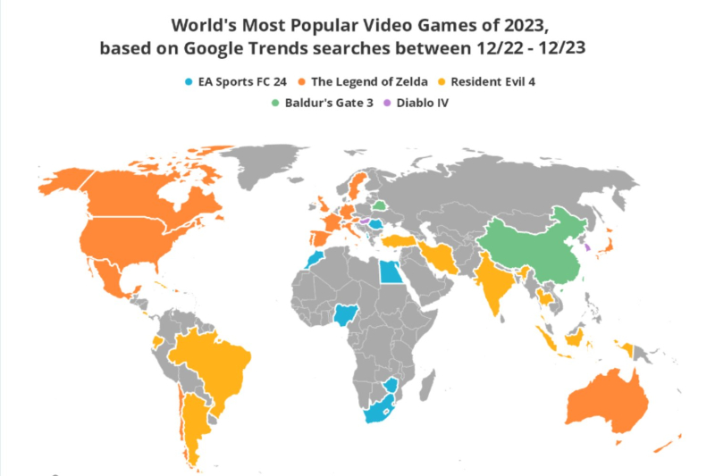 The most searched new games on Google in 2023 are: